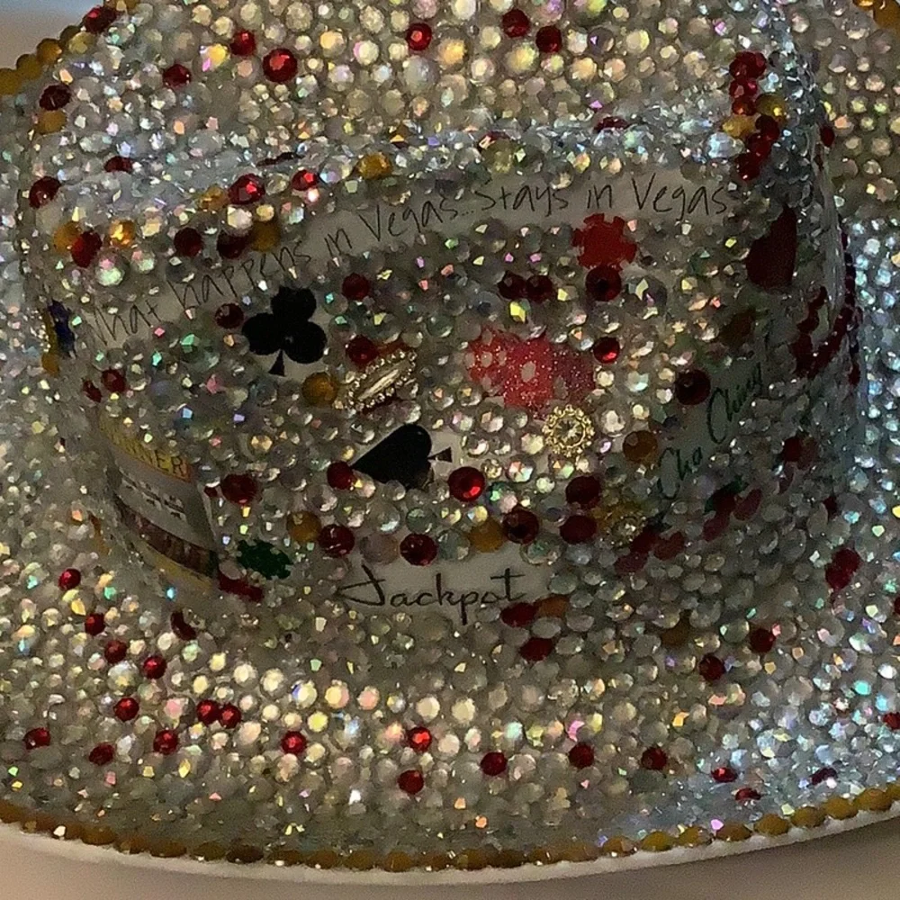 Red and Silver Sparkly Party Hat